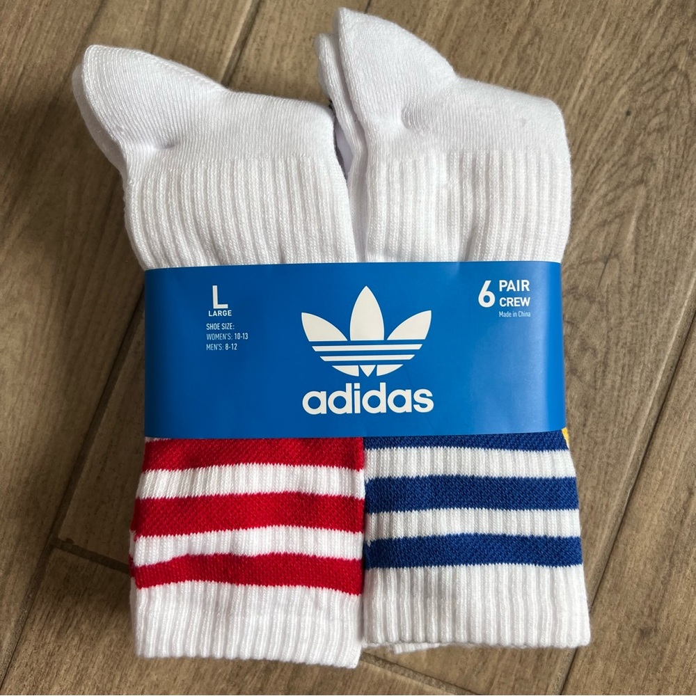 Adidas Originals Trefoil Roller Crew Socks 6 Pack - Picture 2 of 6